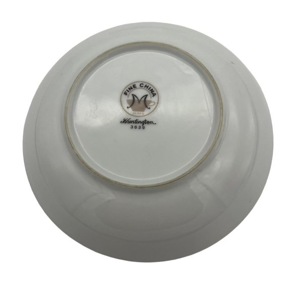 Fine China of Japan Huntington 2 Fruit Dessert Bowls White Flowers Platinum Trim - Picture 7 of 8